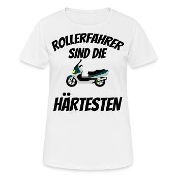 Roller-Fahrer Zweirad Benzin Biker Geschenkidee - Frauen T-Shirt atmungsaktiv - Weiß - Vorne - AI Model Female 172 dark (172cm)