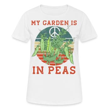 Peas Erbsen lustig Erbse Garten Spruch Geschenk - Frauen T-Shirt atmungsaktiv - Weiß - Vorne - AI Model Female 172 dark (172cm)
