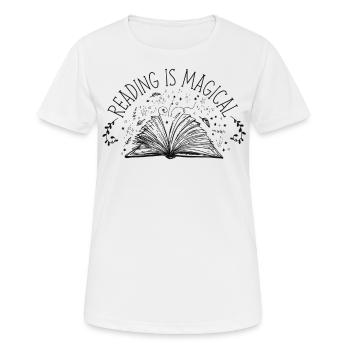 Book Reading Literature Reading Is Magical - Women's Breathable T-Shirt - white - Front - AI Model Female 172 dark (172cm)