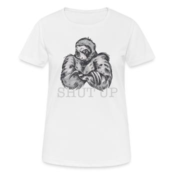 Bad Sloth Shut up - T-shirt respirant Femme - blanc - Devant - AI Model Female 172 dark (172cm)