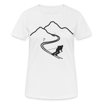 Ski Driving Winter Winter Sports Gift - Women's Breathable T-Shirt - white - Front - AI Model Female 172 dark (172cm)