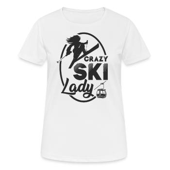 Skiing winter winter sports gift - Women's Breathable T-Shirt - white - Front - AI Model Female 172 dark (172cm)