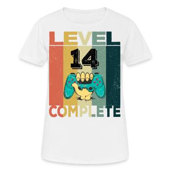 14th Birthday Young Man 2007 Level 14 Years Game - Women's Breathable T-Shirt - white - Front - AI Model Female 172 dark (172cm)