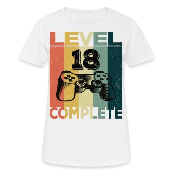 18th Birthday Young Man 2003 Level 18 Years Game - Women's Breathable T-Shirt - white - Front - AI Model Female 172 dark (172cm)