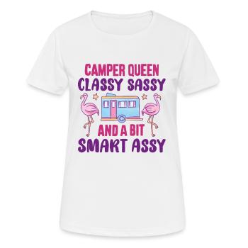 Camping Camping Caravane Camping Camper Camping - T-shirt respirant Femme - blanc - Devant - AI Model Female 172 dark (172cm)