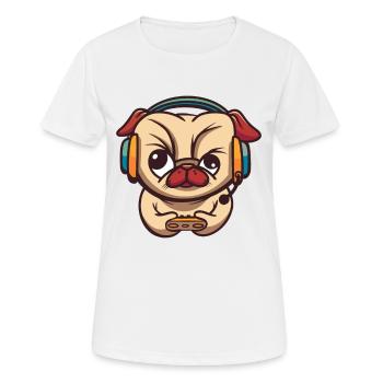 Brawlen Hund Brawl Gamer Zocken Gaming Game Dog - Women's Breathable T-Shirt - white - Front - AI Model Female 172 dark (172cm)