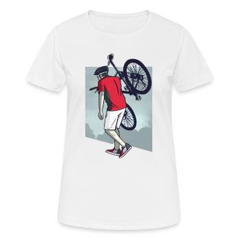 Bicycle Bicycles Biker Retro Bicycle Wheel - Women's Breathable T-Shirt - white - Front - AI Model Female 172 dark (172cm)