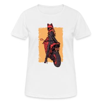 Motocycliste Motard Motard - T-shirt respirant Femme - blanc - Devant - AI Model Female 172 dark (172cm)