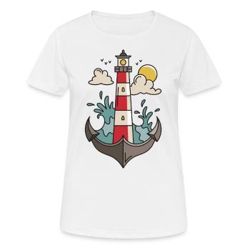 Bateau bateau - T-shirt respirant Femme - blanc - Devant - AI Model Female 172 dark (172cm)