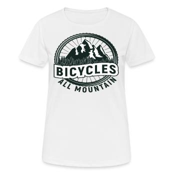Bicycle Bicycles Biker Retro Bicycle Wheel - Women's Breathable T-Shirt - white - Front - AI Model Female 172 dark (172cm)