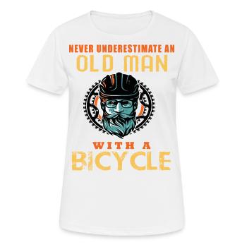 Bicycle Bicycles Biker Bicycle Old Man Bicycle - Women's Breathable T-Shirt - white - Front - AI Model Female 172 dark (172cm)