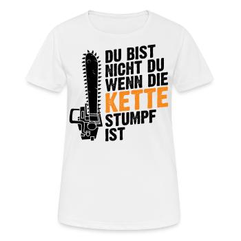 Lumberjack chain chain saw - Women's Breathable T-Shirt - white - Front - AI Model Female 172 dark (172cm)