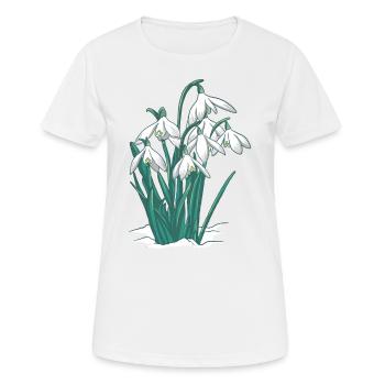 Perce-neige fleur plantes - T-shirt respirant Femme - blanc - Devant - AI Model Female 172 dark (172cm)