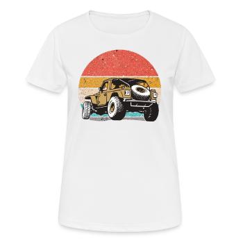 Retro Geländefahrzeug OFF Road - Frauen T-Shirt atmungsaktiv - Weiß - Vorne - AI Model Female 172 dark (172cm)