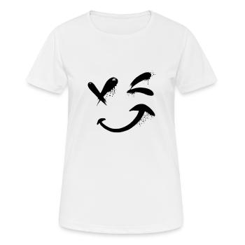 Laughing Face Faces Funny Looking - Women's Breathable T-Shirt - white - Front - AI Model Female 172 dark (172cm)