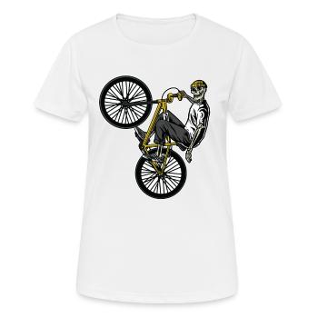 Bike Mtb Mountain Bike Biker Bike Downhill Bike - Women's Breathable T-Shirt - white - Front - AI Model Female 172 dark (172cm)