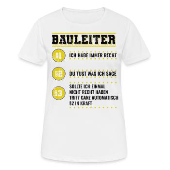 Bauleiter Bauherr - Frauen T-Shirt atmungsaktiv - Weiß - Vorne - AI Model Female 172 dark (172cm)