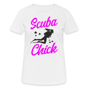 Diving Diver Girl Scuba Chick - T-shirt respirant Femme - blanc - Devant - AI Model Female 172 dark (172cm)