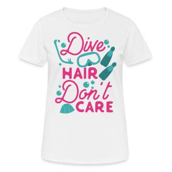 Scuba Diving Diver Girl Dive Hair - T-shirt respirant Femme - blanc - Devant - AI Model Female 172 dark (172cm)