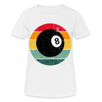 Boule de billard vintage retro billard - T-shirt respirant Femme - blanc - Devant - AI Model Female 172 dark (172cm)