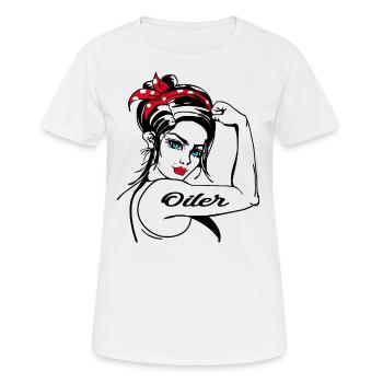 Oiler Rosie The Riveter Pin Up - T-shirt respirant Femme - blanc - Devant - AI Model Female 172 dark (172cm)