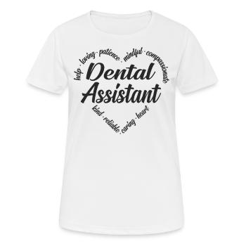 Dental Assistant Heart Word Cloud - Women's Breathable T-Shirt - white - Front - AI Model Female 172 dark (172cm)