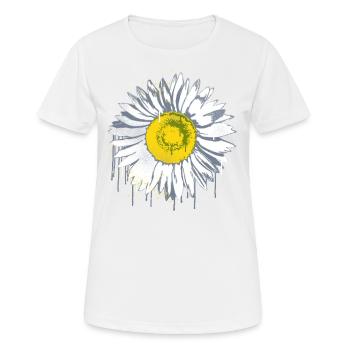 Daisy Stencil Graffiti Blume Margerite - Frauen T-Shirt atmungsaktiv - Weiß - Vorne - AI Model Female 172 dark (172cm)