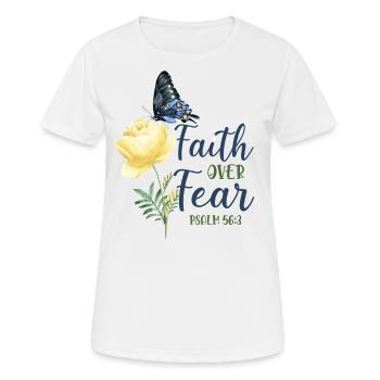 Christian Bible Verse Quote - Frauen T-Shirt atmungsaktiv - Weiß - Vorne - AI Model Female 172 dark (172cm)
