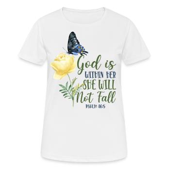 Christian Bible Verse Quote - Women's Breathable T-Shirt - white - Front - AI Model Female 172 dark (172cm)