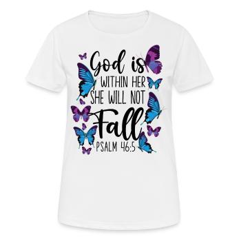 Christian Bible Verse Quote - Frauen T-Shirt atmungsaktiv - Weiß - Vorne - AI Model Female 172 dark (172cm)