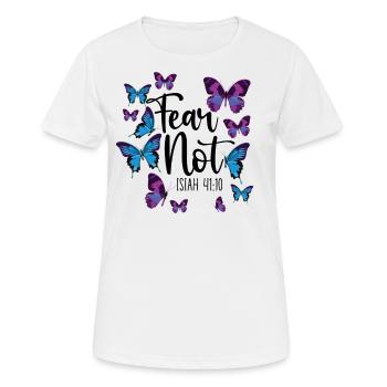 Christian Bible Verse Quote - Women's Breathable T-Shirt - white - Front - AI Model Female 172 dark (172cm)