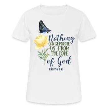 Christian Bible Verse Butterfly - Frauen T-Shirt atmungsaktiv - Weiß - Vorne - AI Model Female 172 dark (172cm)