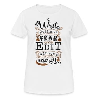 Writing Novel Writer & Published - Frauen T-Shirt atmungsaktiv - Weiß - Vorne - AI Model Female 172 dark (172cm)