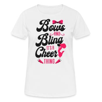 Cheer Cheerleading Bows And Bling - T-shirt respirant Femme - blanc - Devant - AI Model Female 172 dark (172cm)