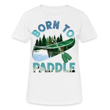 Canoë Canoë Né pour pagayer - T-shirt respirant Femme - blanc - Devant - AI Model Female 172 dark (172cm)