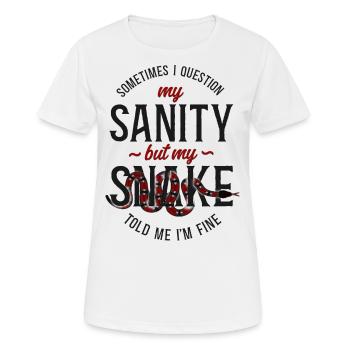 Snake Serpent Sometimes I Question - Frauen T-Shirt atmungsaktiv - Weiß - Vorne - AI Model Female 172 dark (172cm)