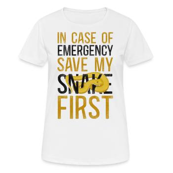 Serpent serpent en cas d’urgence - T-shirt respirant Femme - blanc - Devant - AI Model Female 172 dark (172cm)
