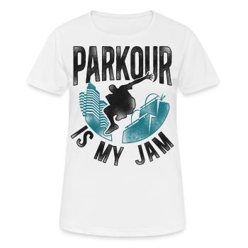 Parkour Free Running Traceur - T-shirt respirant Femme - blanc - Devant - AI Model Female 172 dark (172cm)