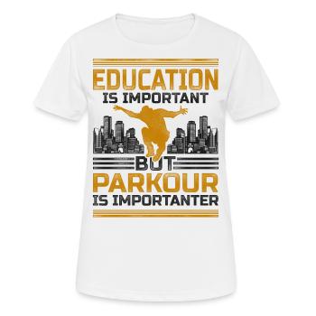 Parkour Free Running Traceur - T-shirt respirant Femme - blanc - Devant - AI Model Female 172 dark (172cm)