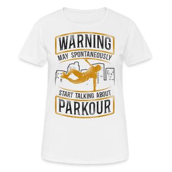Parkour Free Running Traceur - T-shirt respirant Femme - blanc - Devant - AI Model Female 172 dark (172cm)