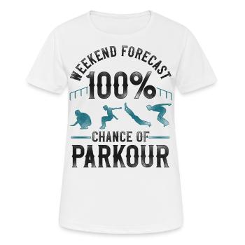 Parkour Free Running Traceur - T-shirt respirant Femme - blanc - Devant - AI Model Female 172 dark (172cm)