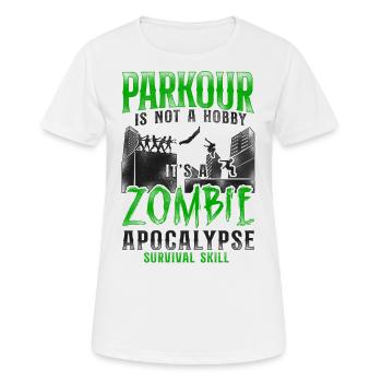Parkour Free Running Traceur - T-shirt respirant Femme - blanc - Devant - AI Model Female 172 dark (172cm)