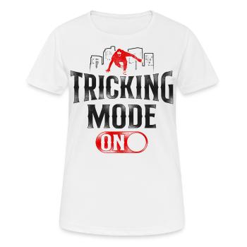 Parkour Free Running Traceur - T-shirt respirant Femme - blanc - Devant - AI Model Female 172 dark (172cm)