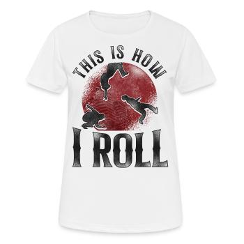 Parkour Free Running Traceur - Frauen T-Shirt atmungsaktiv - Weiß - Vorne - AI Model Female 172 dark (172cm)