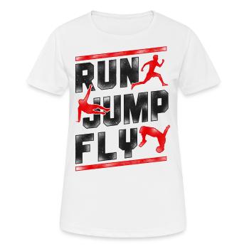 Parkour Free Running Traceur - T-shirt respirant Femme - blanc - Devant - AI Model Female 172 dark (172cm)