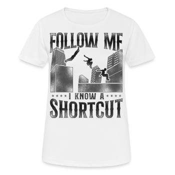 Parkour Free Running Traceur - T-shirt respirant Femme - blanc - Devant - AI Model Female 172 dark (172cm)