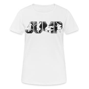 Parkour Free Running Traceur - T-shirt respirant Femme - blanc - Devant - AI Model Female 172 dark (172cm)