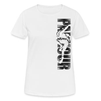 Parkour Free Running Traceur - Women's Breathable T-Shirt - white - Front - AI Model Female 172 dark (172cm)