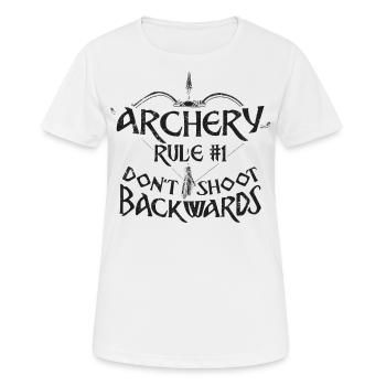 Archery Bow Archer Compound Bow - Frauen T-Shirt atmungsaktiv - Weiß - Vorne - AI Model Female 172 dark (172cm)