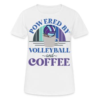 Café de l’équipe de volley-ball - T-shirt respirant Femme - blanc - Devant - AI Model Female 172 dark (172cm)